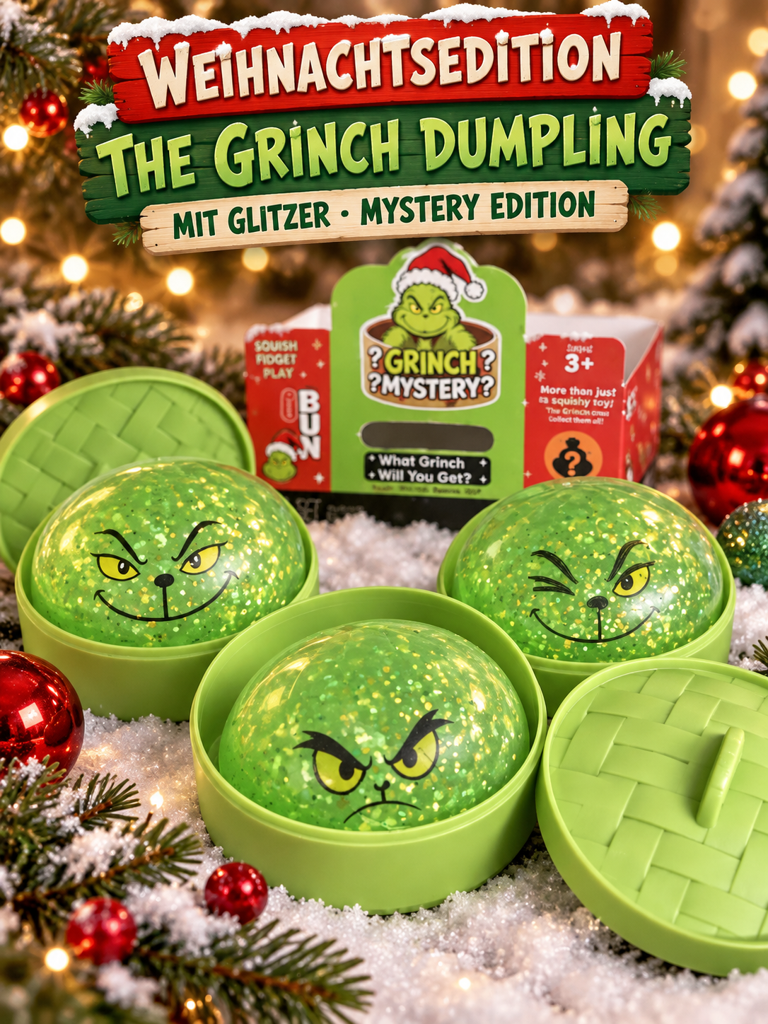 Dumpling Squishy Grinch Weihnachtsedition
