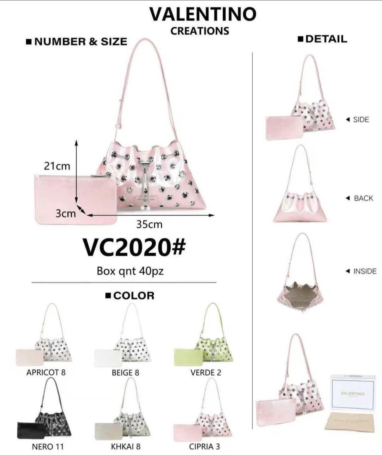 Valentino Creations Handtasche - Weiss (VC2020 Tasche)