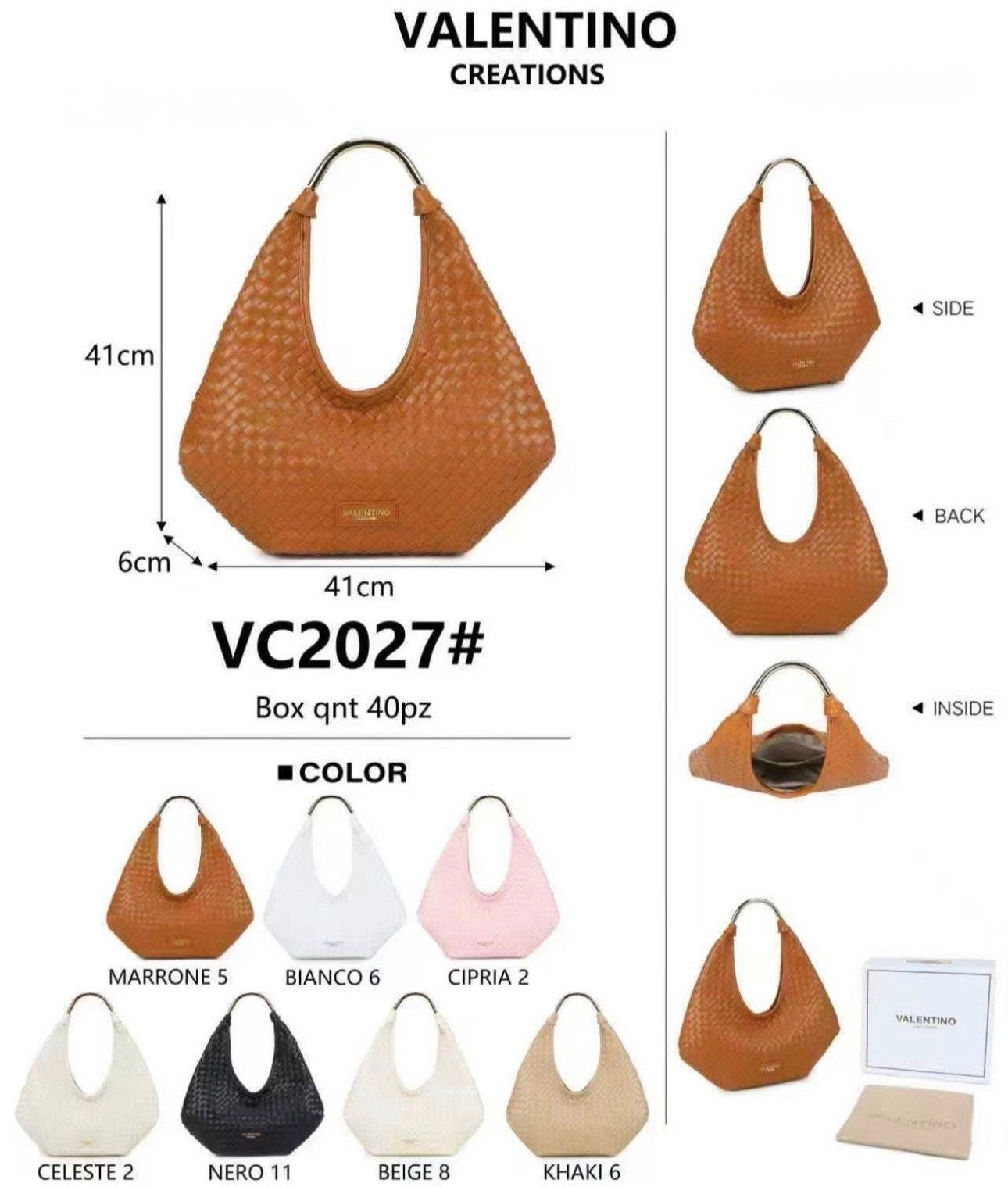 Valentino Creations Handtasche - Beige (VC2027 Tasche)