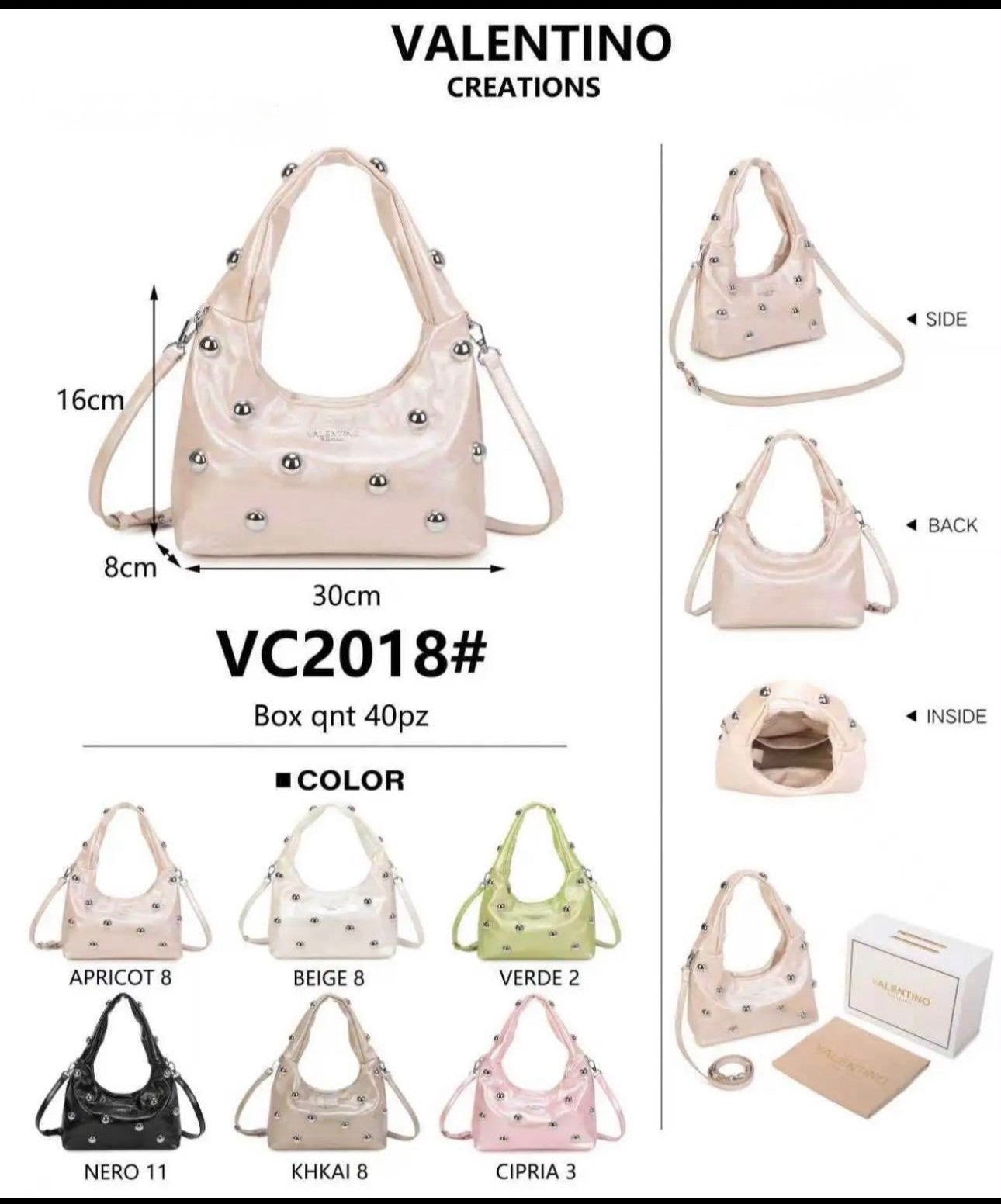 Valentino Creations Handtasche - Apricot (VC2017 Tasche)