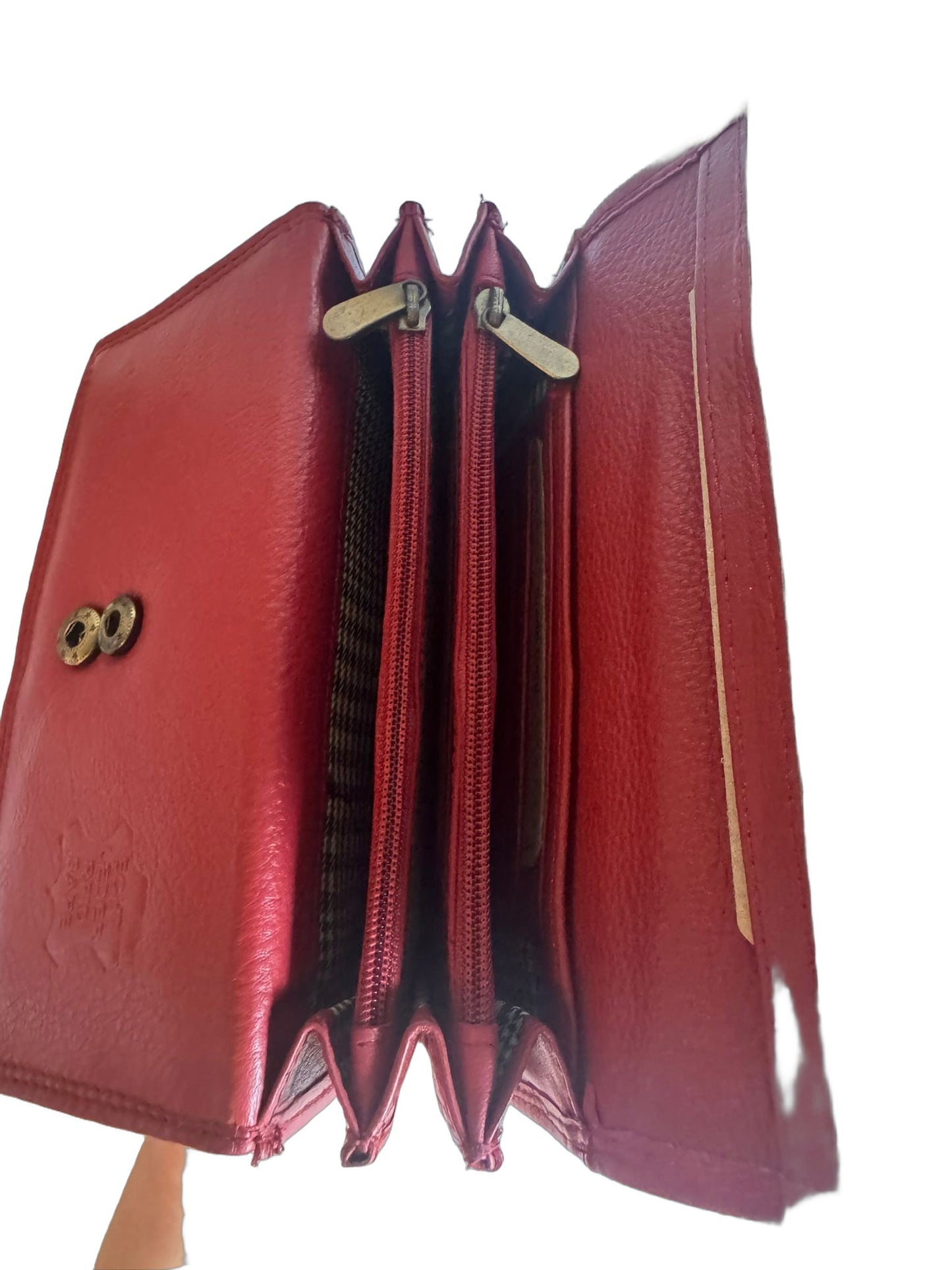 Hochwertige Unisex Geldbörse aus Kalbsleder (Unisex Geldbörse 16x10x3 aa) - Rot
