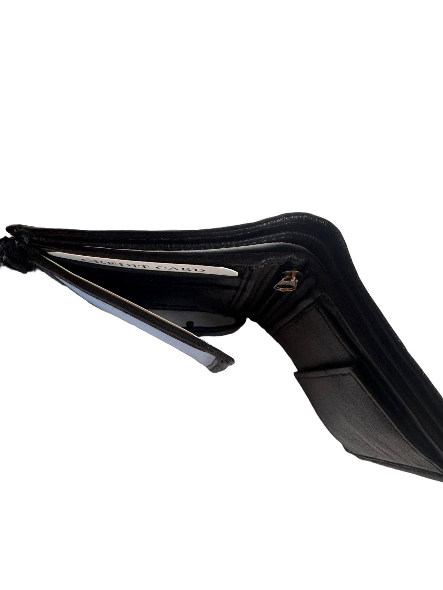 Hochwertige Unisex Geldbörse aus Kalbsleder (Unisex Geldbörse 10x7.5x2) - Schwarz