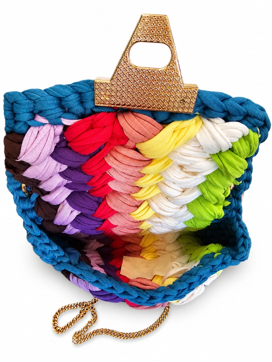 Geflochtene Damen Handtasche von Pelleteria Beta (20x16) - Mehrfarbig_Bunt