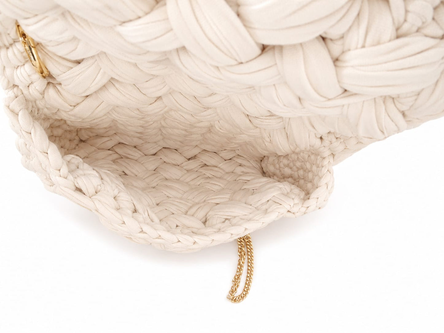 Geflochtene Damen Handtasche von Pelleteria Beta (20x16) - Beige