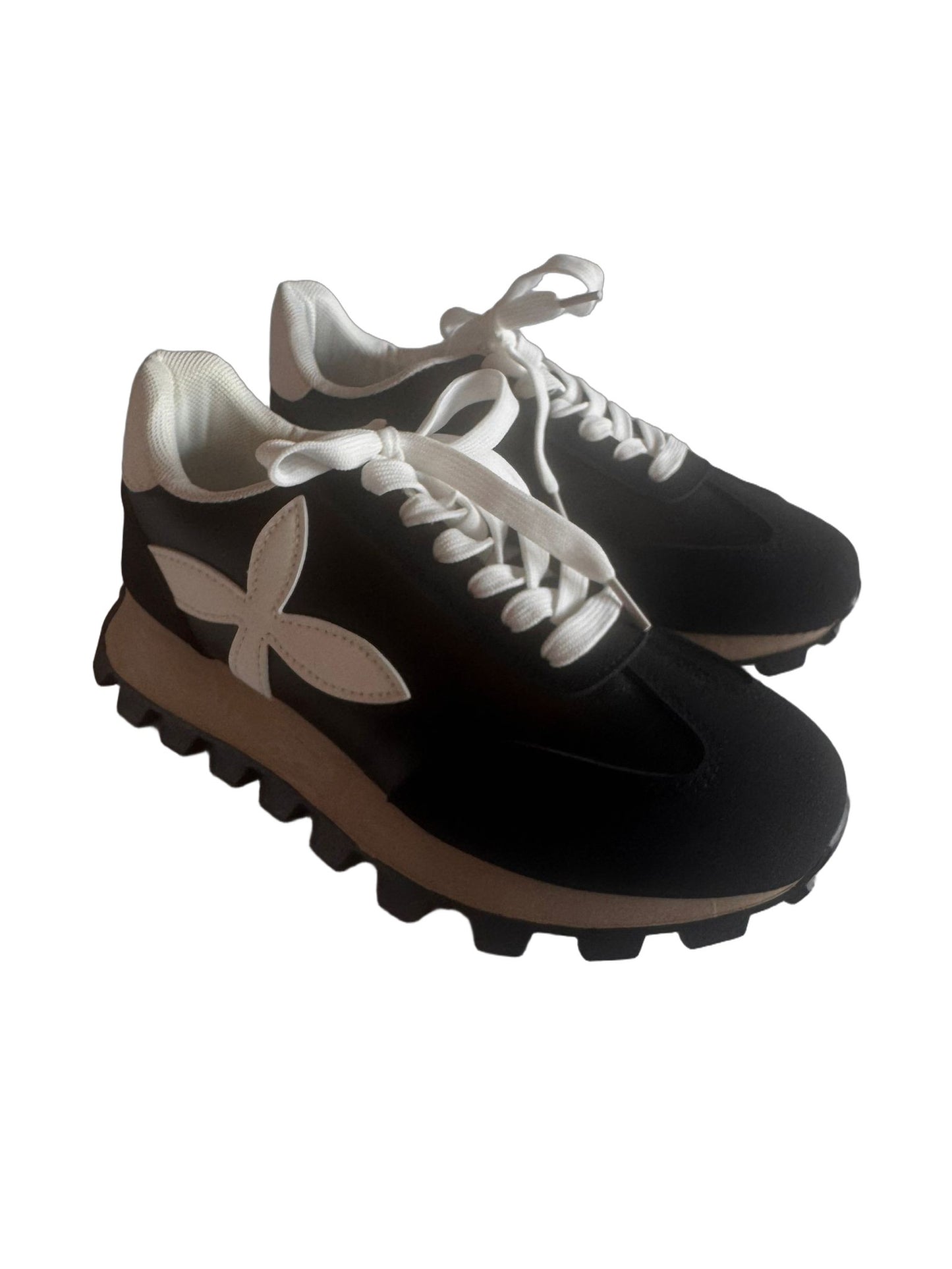 Damen Retro-Sneaker in Schwarz mit Stern