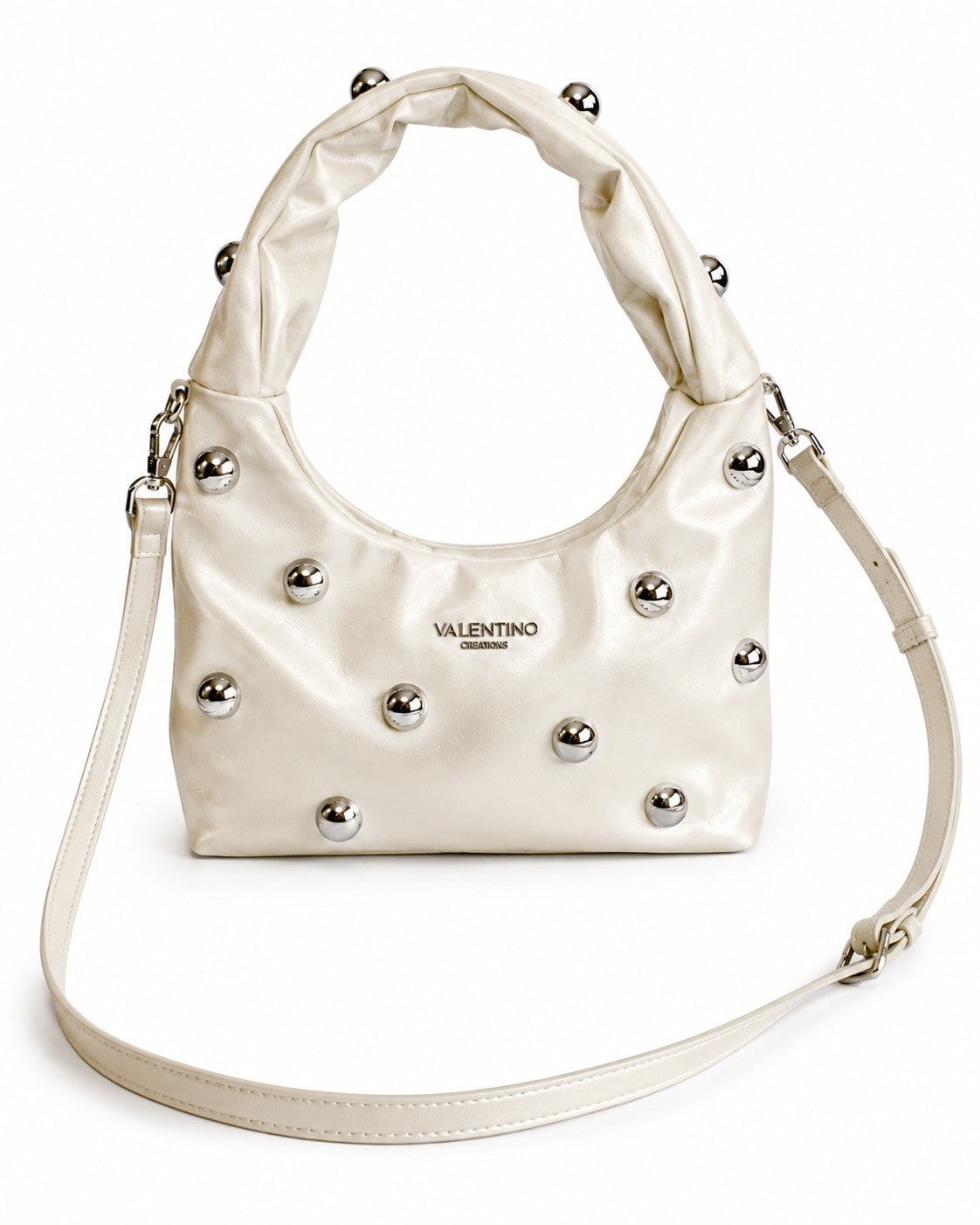Elegante Damen Handtasche von Valentino Creations (VC2018 30x16x8) - Offwhite