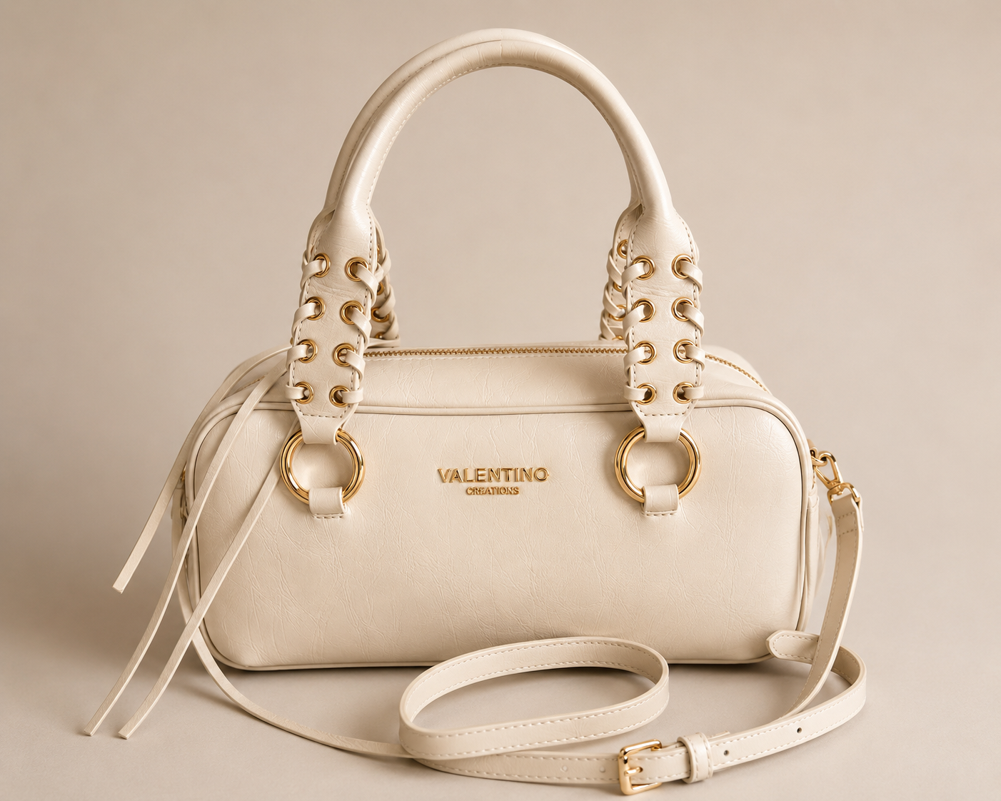 Elegante Damen Handtasche von Valentino Creations (30x16x12) - Beige