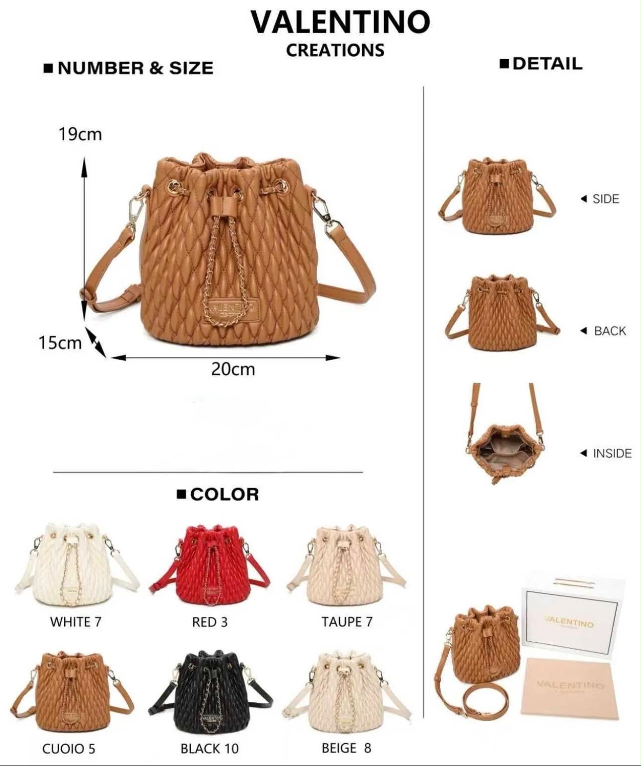 Elegante Damen Umhängetasche von Valentino Creations (20x19x15) - Beige