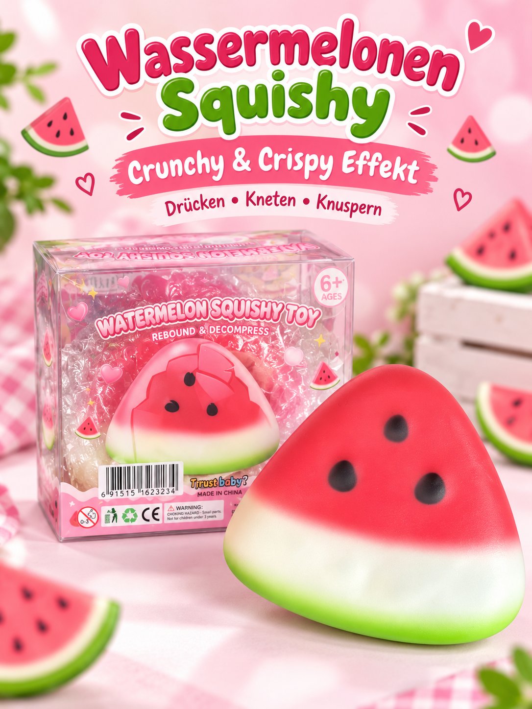 🍉 Wassermelonen-Squishy – Crispy & Crunchy
