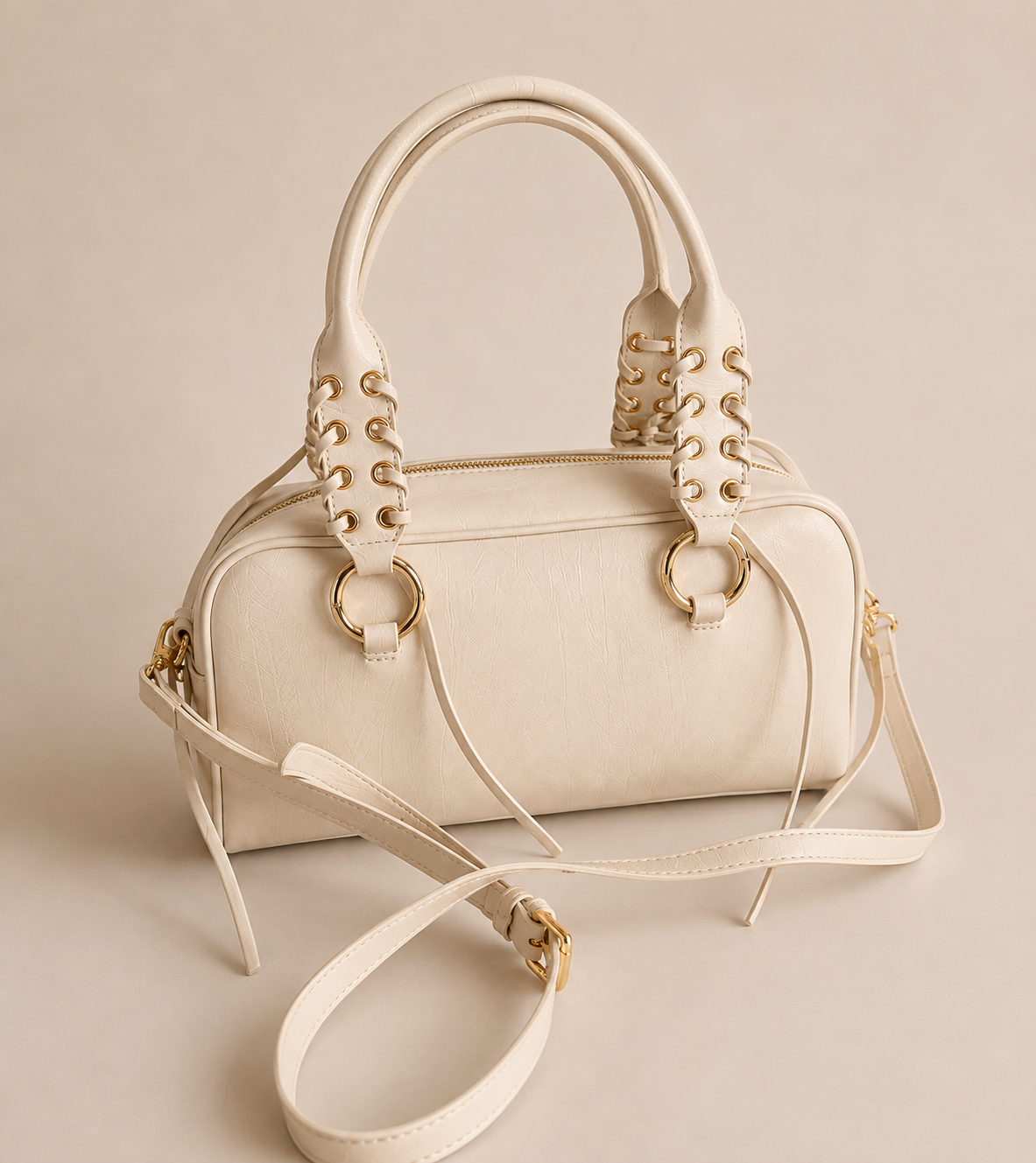 Elegante Damen Handtasche von Valentino Creations (30x16x12) - Beige