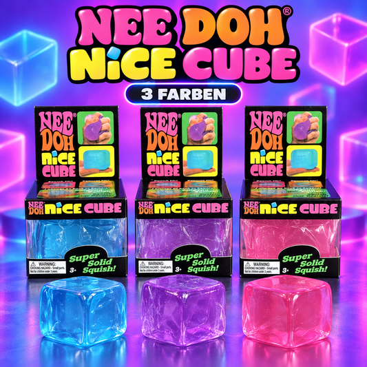 Nee Doh Nice Cube – Squishy in 3 Farben 🧊