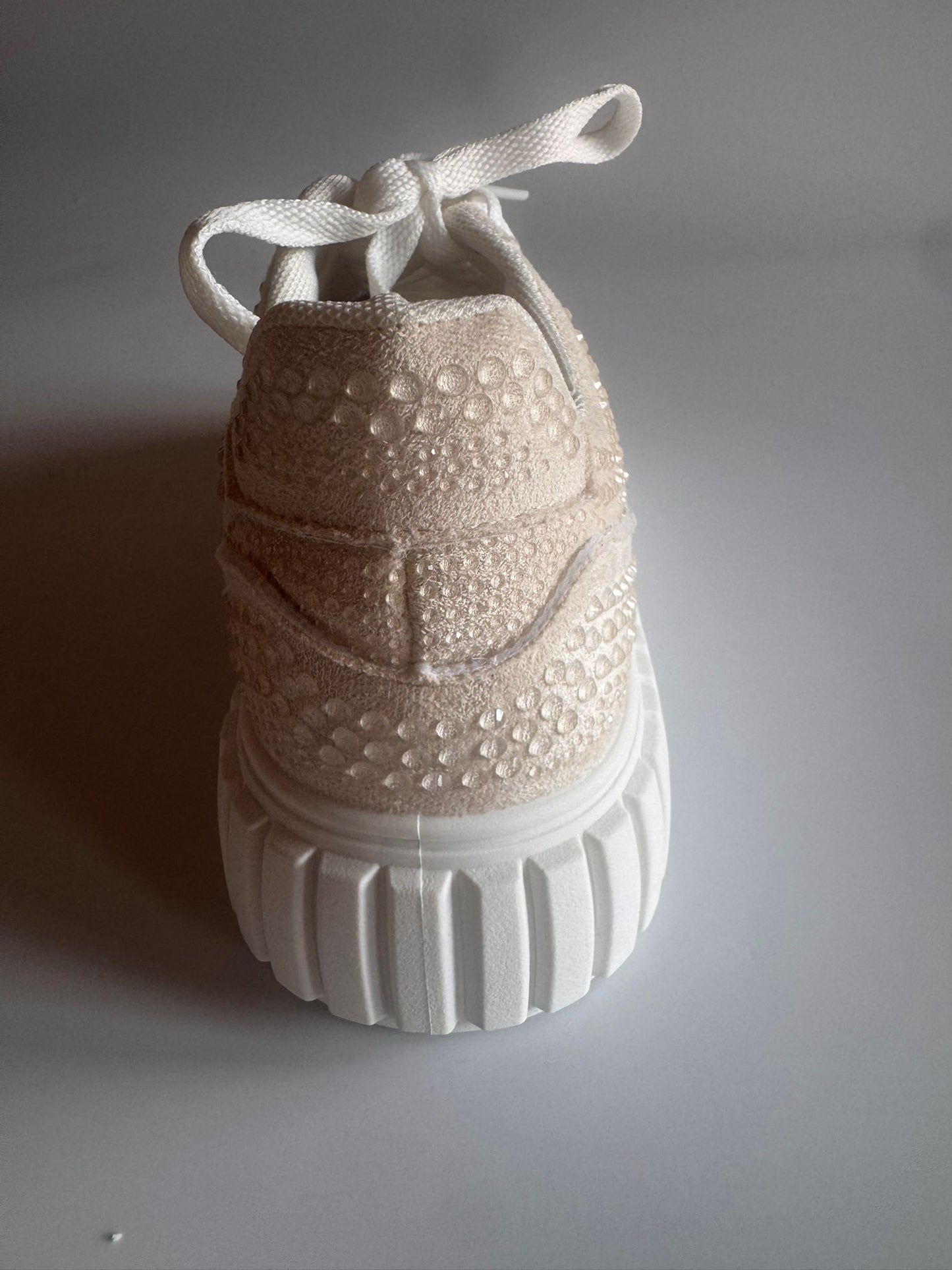 Damen Plateau-Sneaker in Beige mit Strass