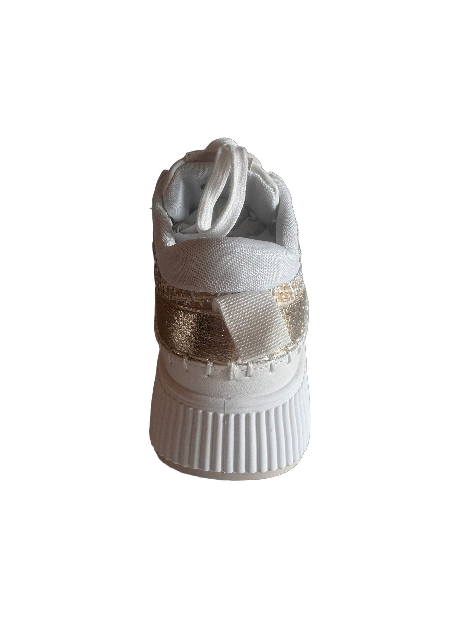 Damen Plateau-Sneaker in Weiß-Gold