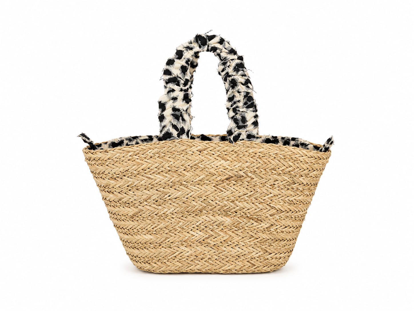 Kassandra & Co - Korbtasche_50x30_Leopard_Schwarz_Weiss - Leopard Schwarz-Weiß