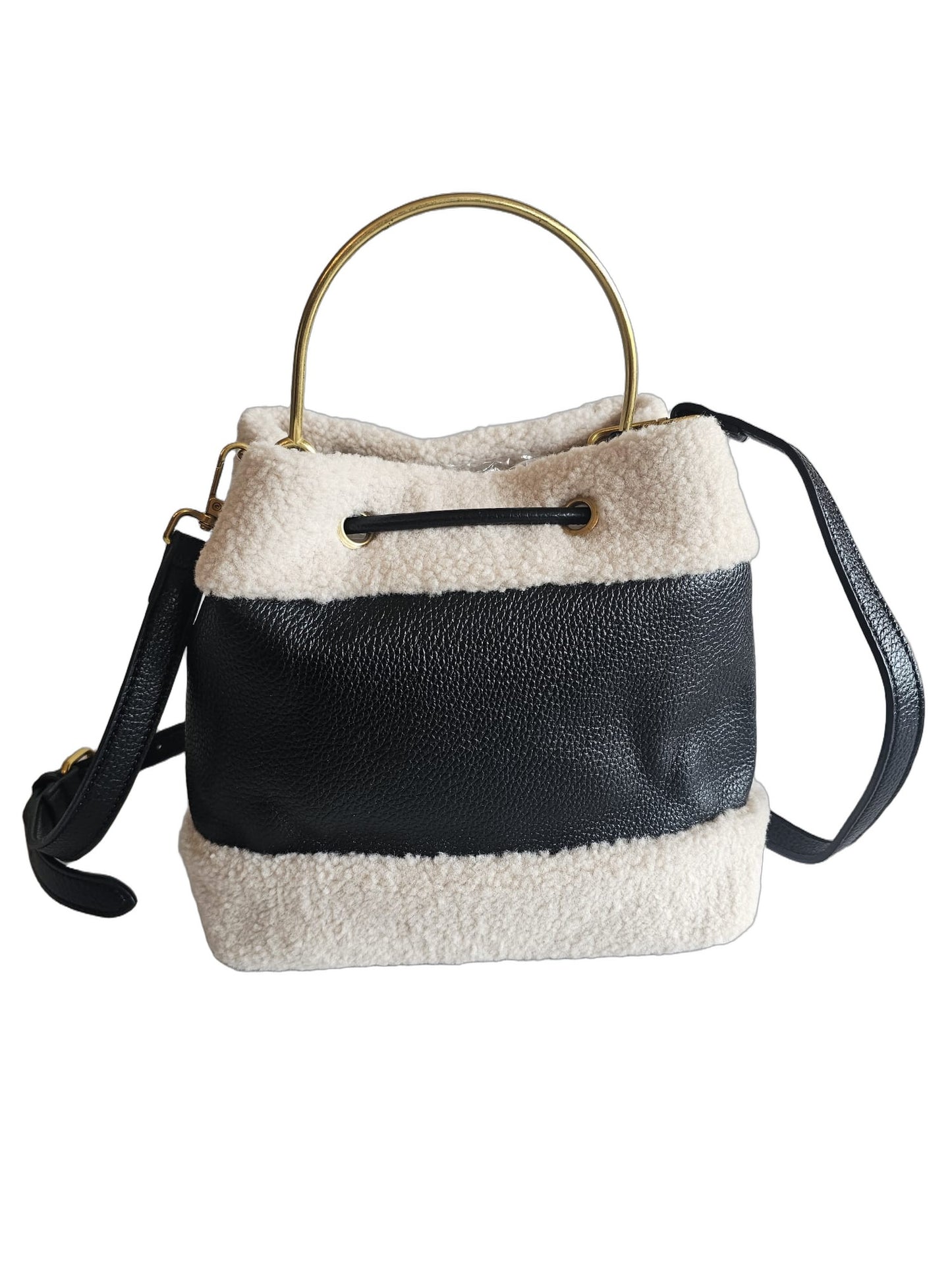 Elegante Damen Handtasche von Enrico Coveri (23x21) - Schwarz_Weiss