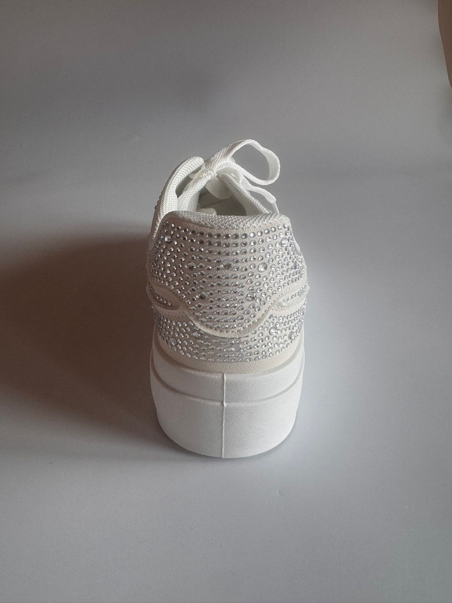 Damen Plateau-Sneaker in Weiß mit Strass