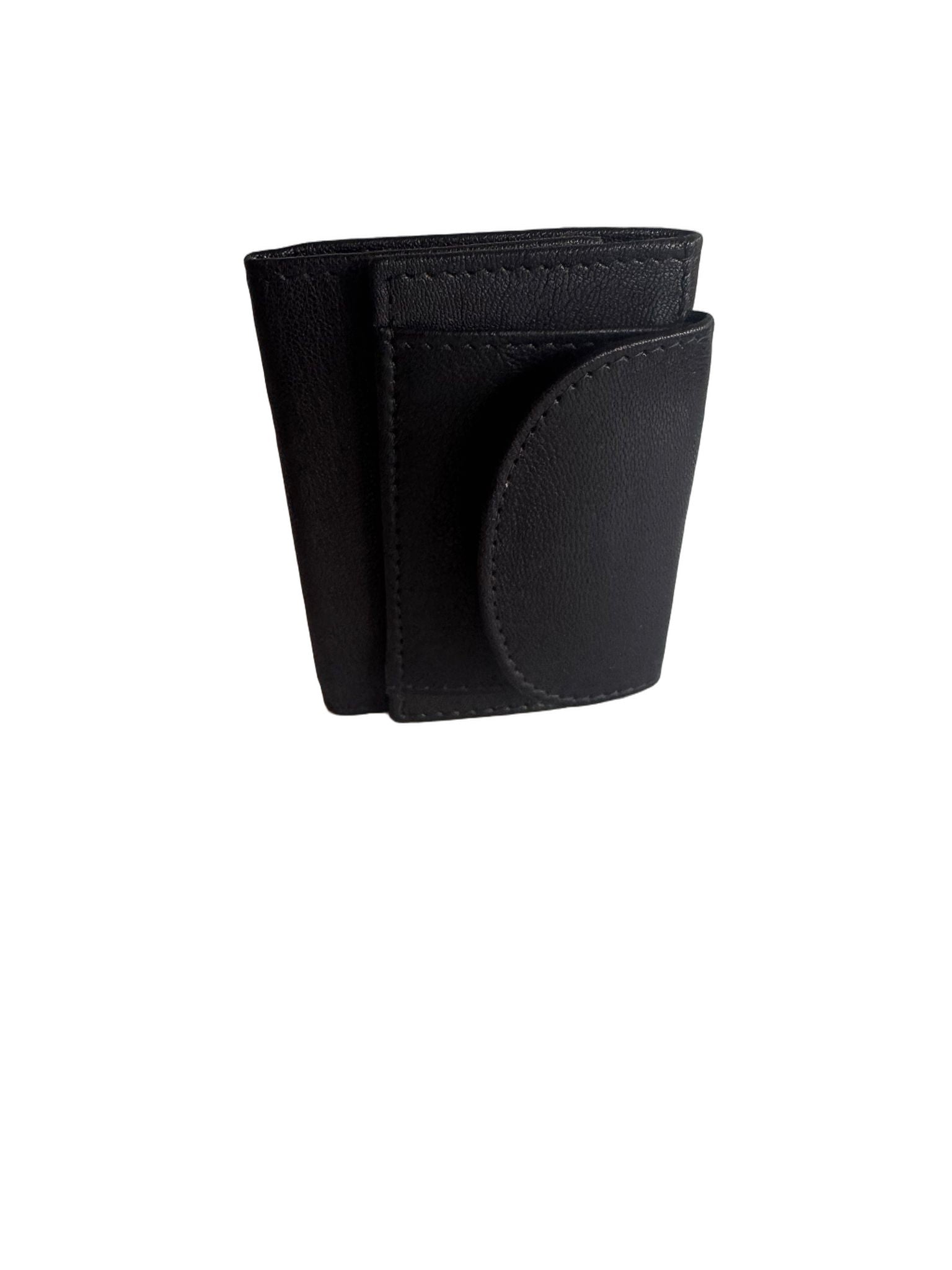 Hochwertige Unisex Geldbörse aus Kalbsleder (Unisex Geldbörse 9.5x7x1) - Schwarz