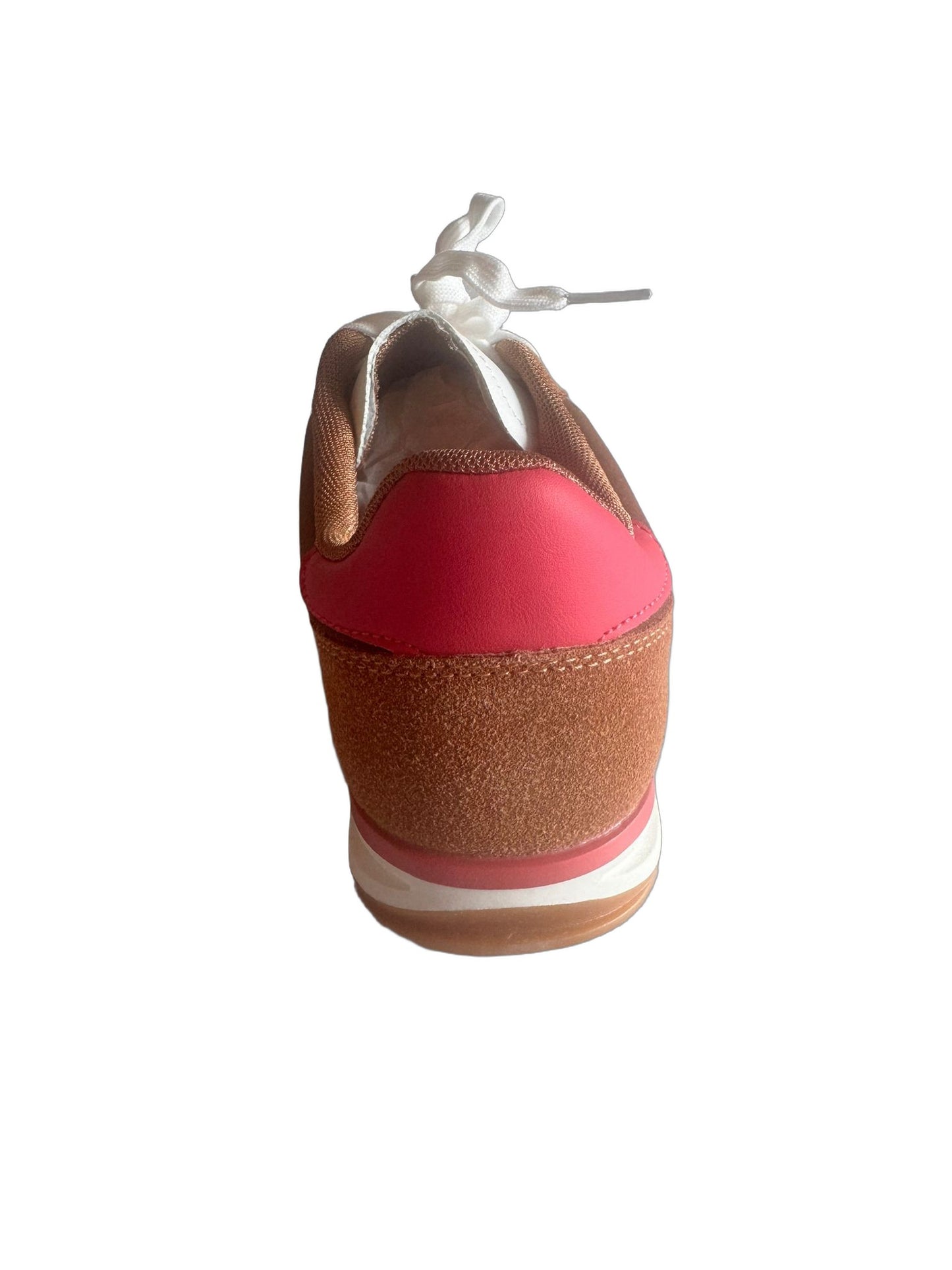 Damen Retro-Sneaker in Braun mit Pink