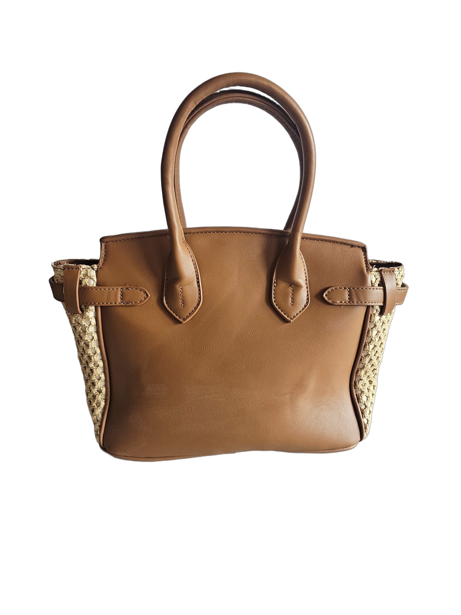 Elegante Damen Henkeltasche von Enrico Coveri (26x23) - Beige_Braun