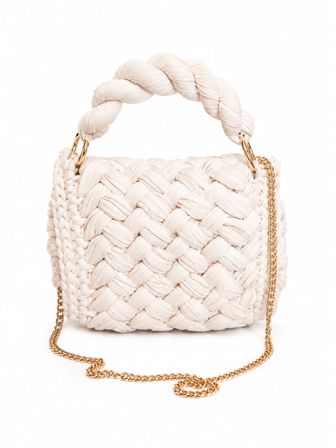 Geflochtene Damen Handtasche von Pelleteria Beta (20x16) - Beige