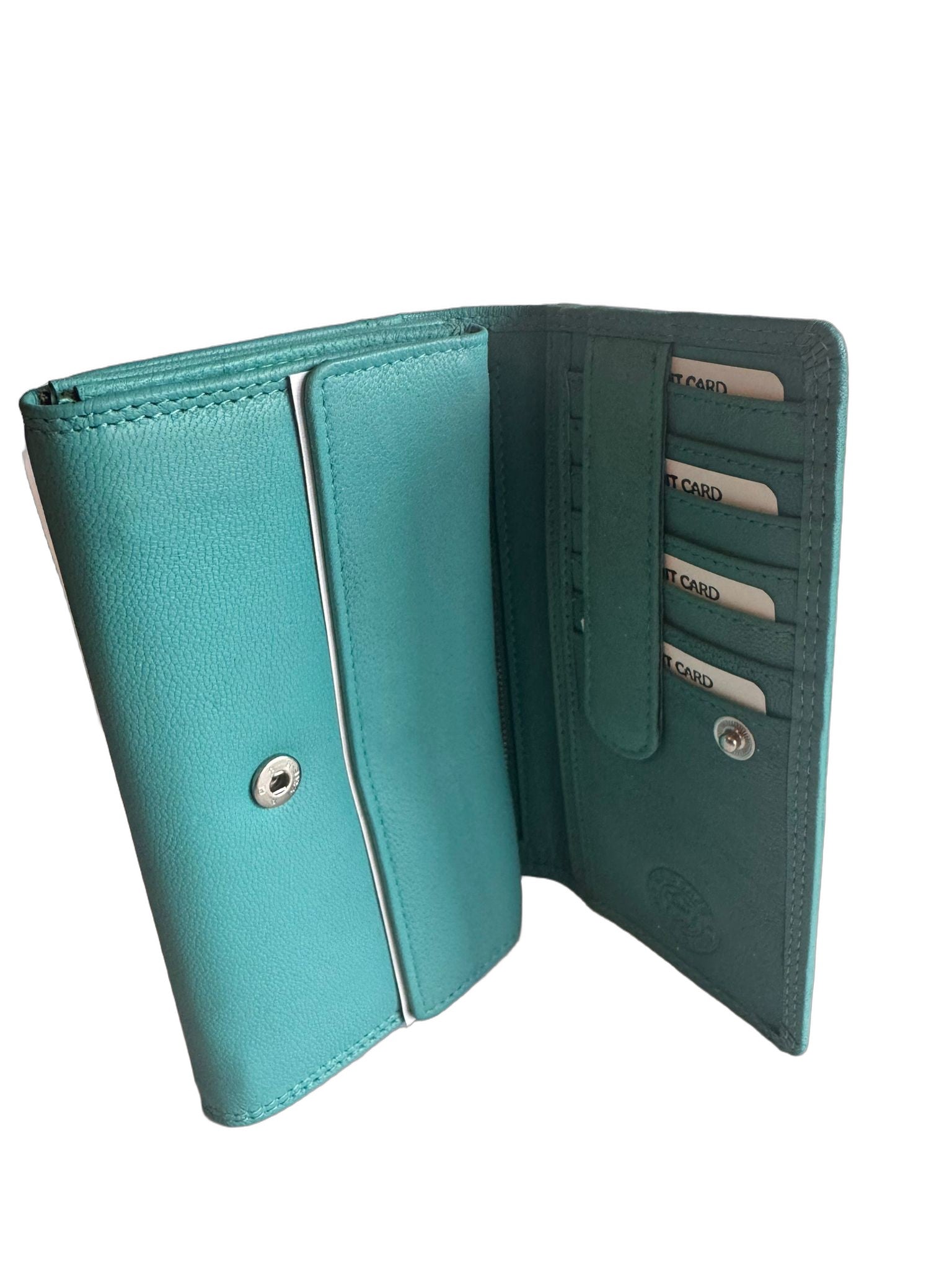 Hochwertige Unisex Geldbörse aus Kalbsleder (Unisex Geldbörse 17.5x10x3) - Skyblau