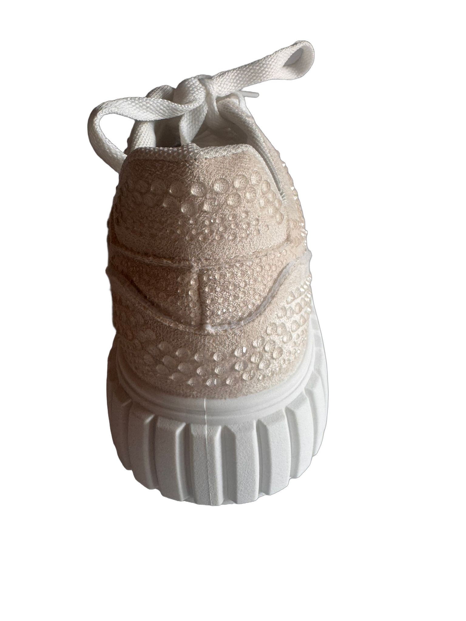 Damen Plateau-Sneaker in Beige mit Strass