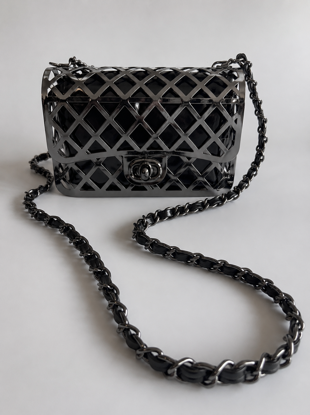 Enrico coveri Abendtasche - Grau-schwarz (Abend Taschen VC2034)