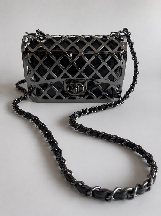 Enrico coveri Abendtasche - Grau-schwarz (Abend Taschen VC2034)