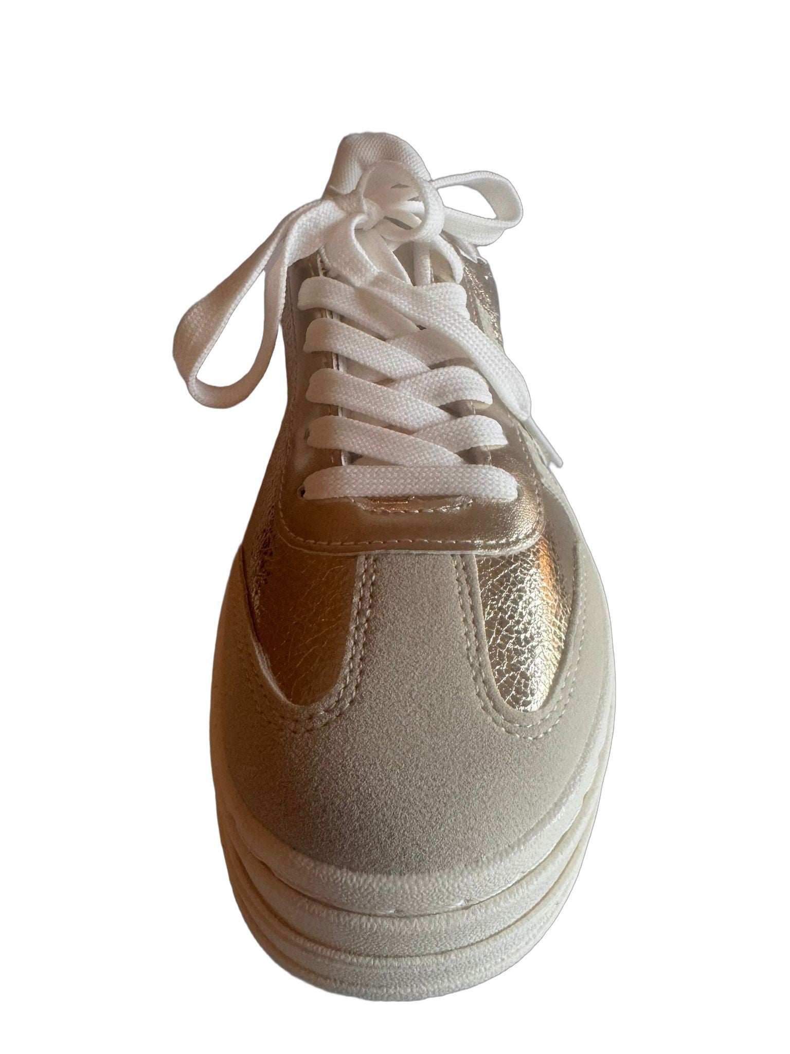 Damen Plateau-Sneaker in Beige-Gold
