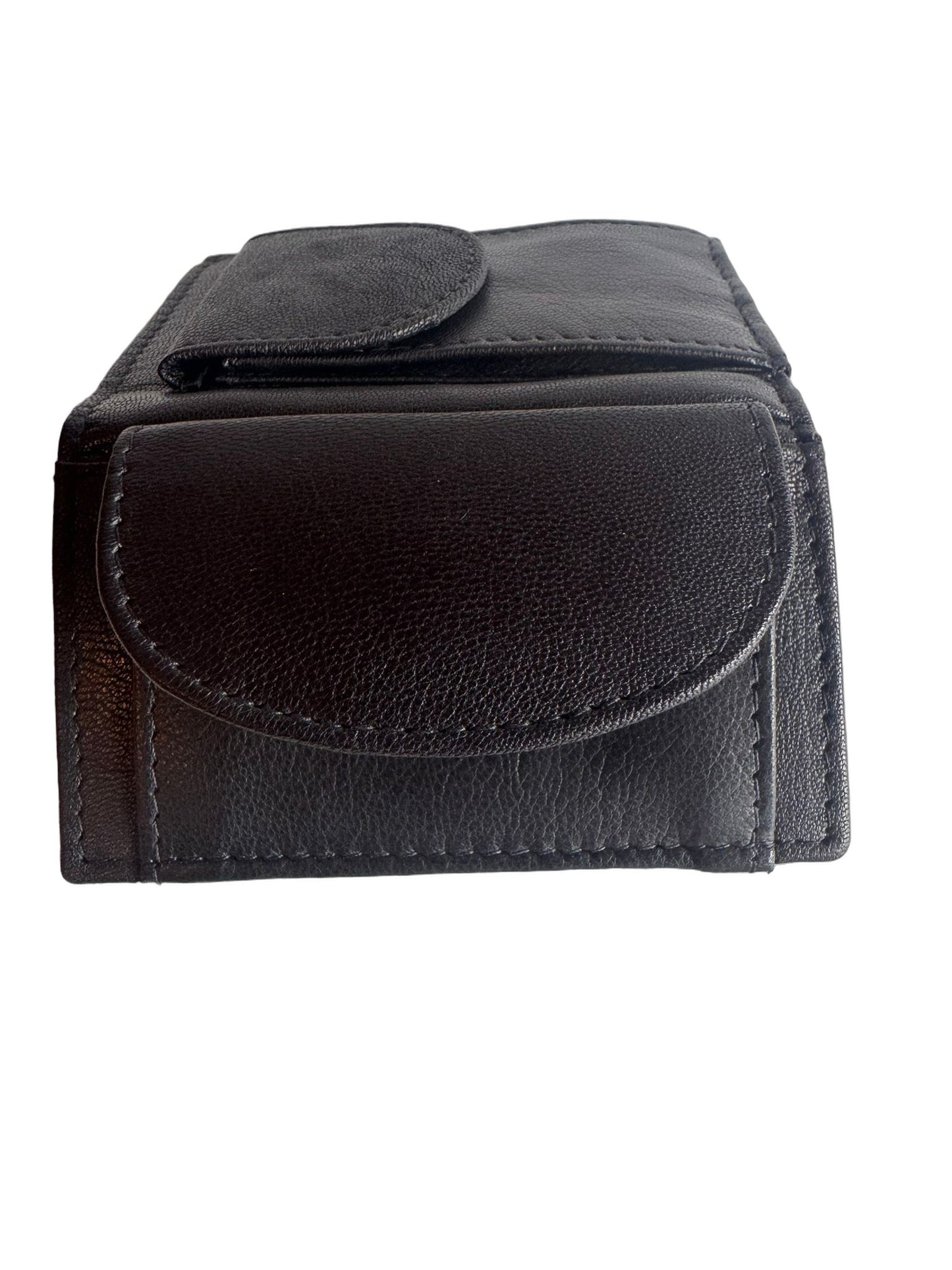 Hochwertige Unisex Geldbörse aus Kalbsleder (Unisex Geldbörse 9.5x7x1) - Schwarz