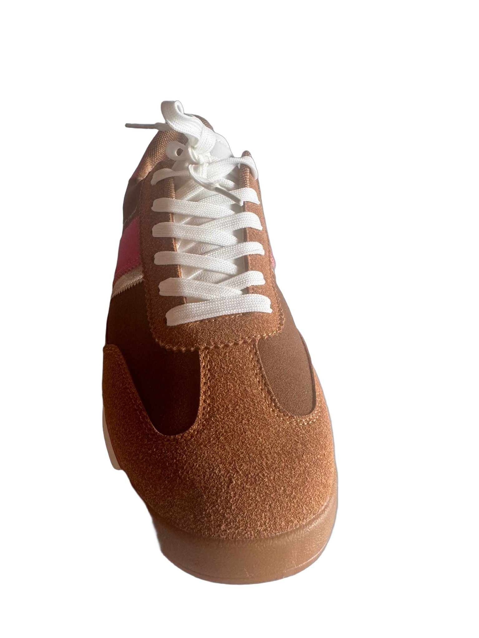 Damen Retro-Sneaker in Braun mit Pink