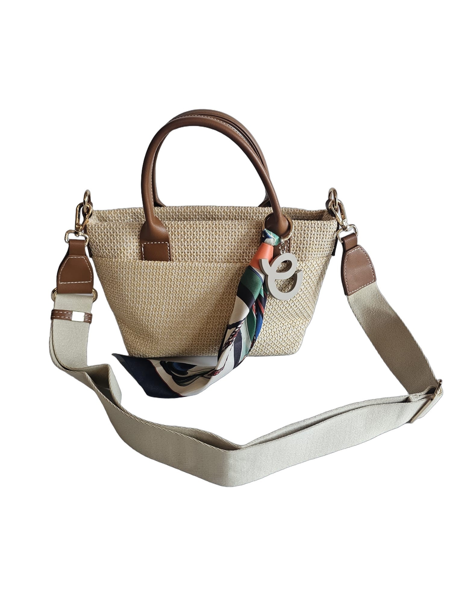 Elegante Damen Henkeltasche von David Jones (25x17) - Natur