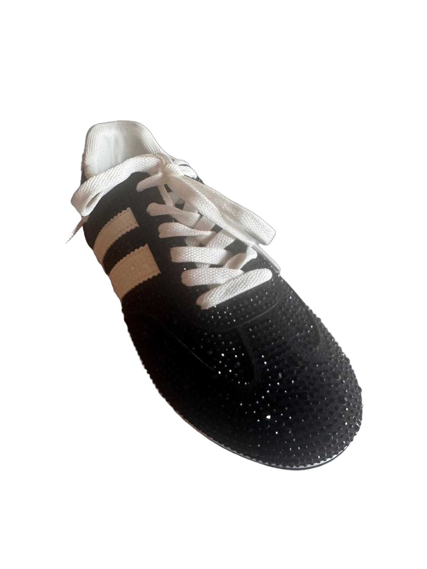 Damen Plateau-Sneaker in Schwarz mit Glitzer