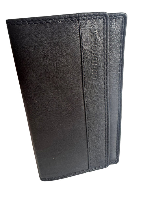 Hochwertige Unisex Geldbörse aus Kalbsleder (Unisex Geldbörse 16x10x3 tt) - Schwarz