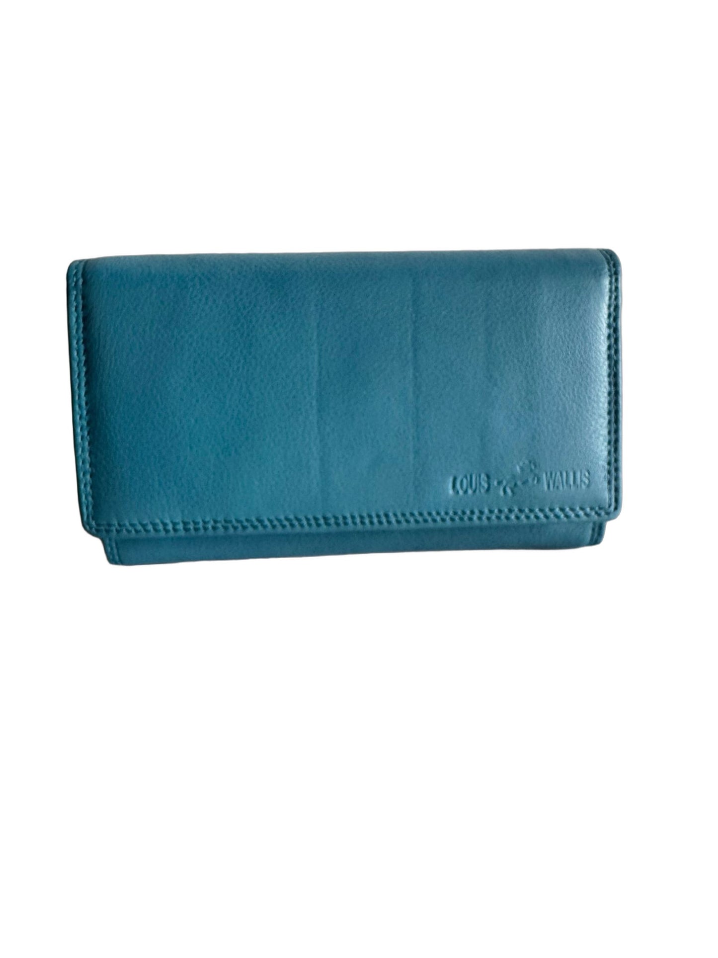Hochwertige Unisex Geldbörse aus Kalbsleder (Unisex Geldbörse 17x11x2) - Türkis_Blau