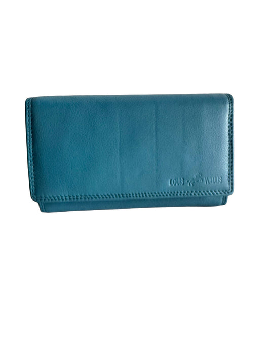 Hochwertige Unisex Geldbörse aus Kalbsleder (Unisex Geldbörse 17x11x2) - Türkis_Blau