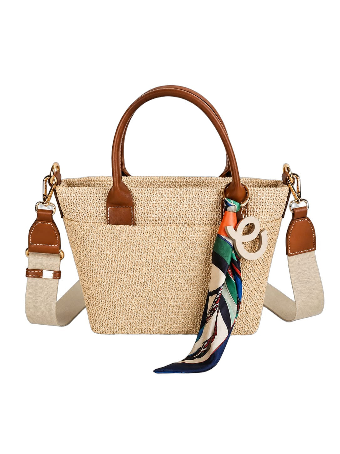 Elegante Damen Henkeltasche von David Jones (25x17) - Natur