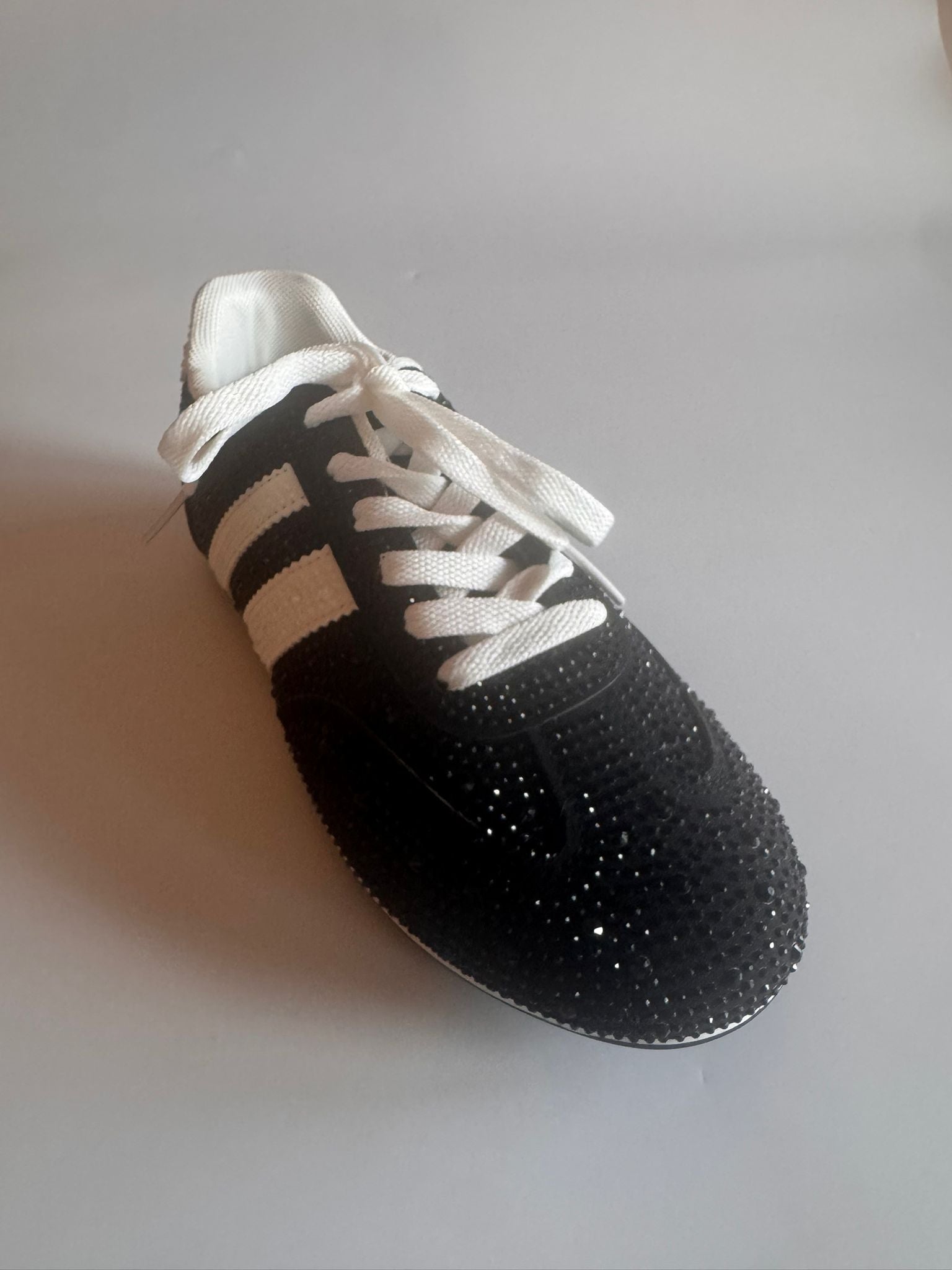 Damen Plateau-Sneaker in Schwarz mit Glitzer