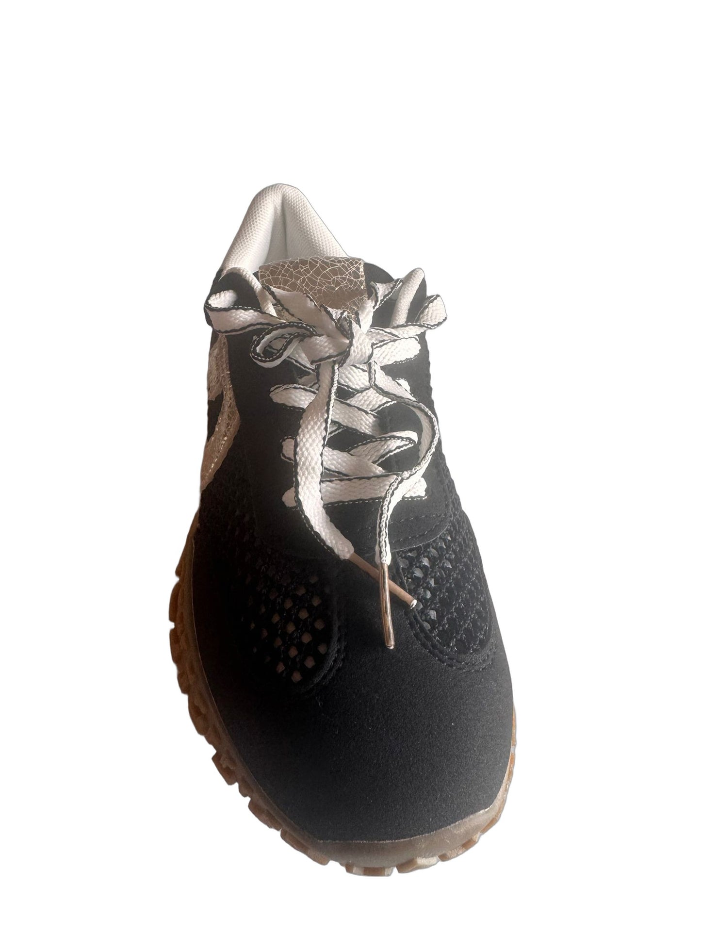 Damen Retro-Sneaker in Schwarz-Gold