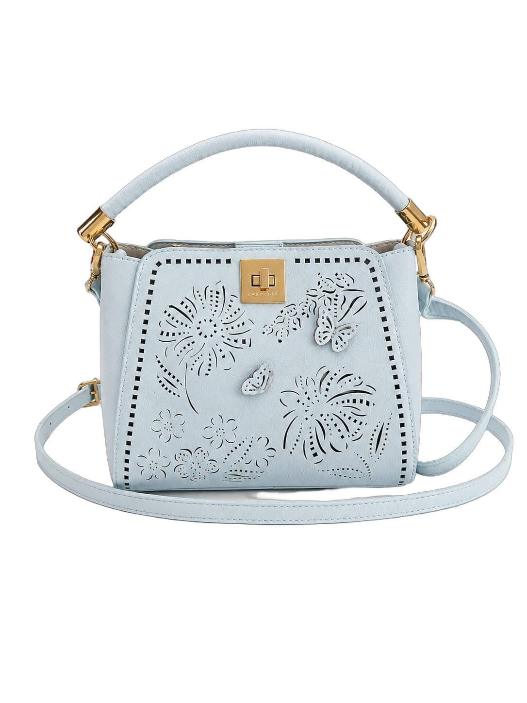 Elegante Damen Handtasche von Enrico Coveri (21x17) - Hellblau