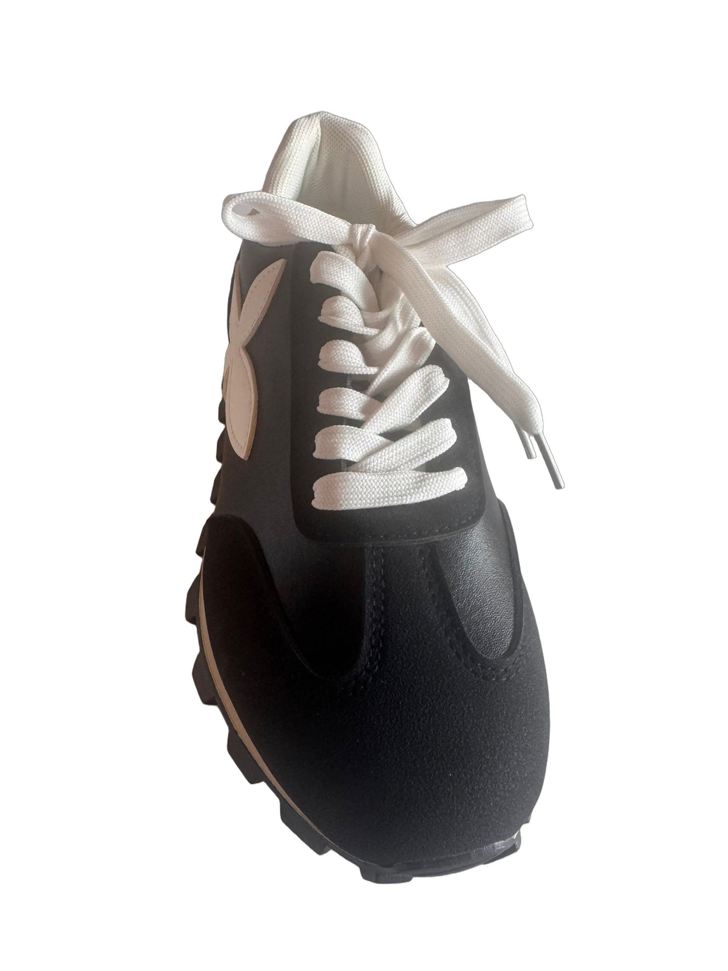 Damen Retro-Sneaker in Schwarz mit Stern