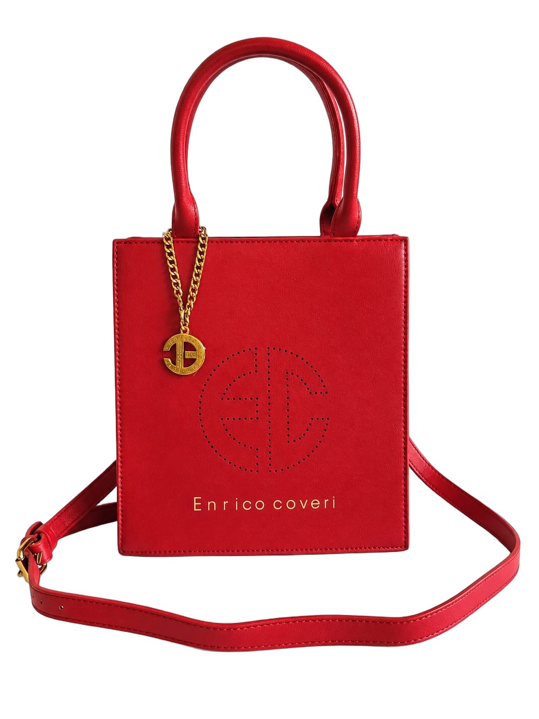 Elegante Damen Handtasche von Enrico Coveri (24x26) - Rot