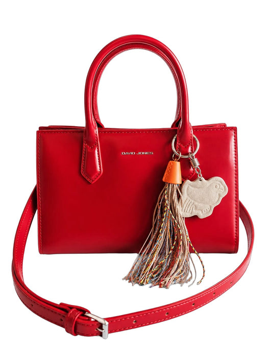 Elegante Damen Henkeltasche von David Jones (25x16) - Rot