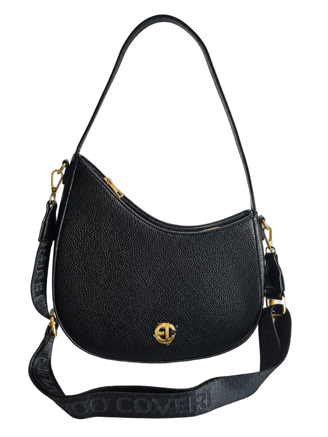 Elegante Damen Henkeltasche von Enrico Coveri (29x27) - Schwarz