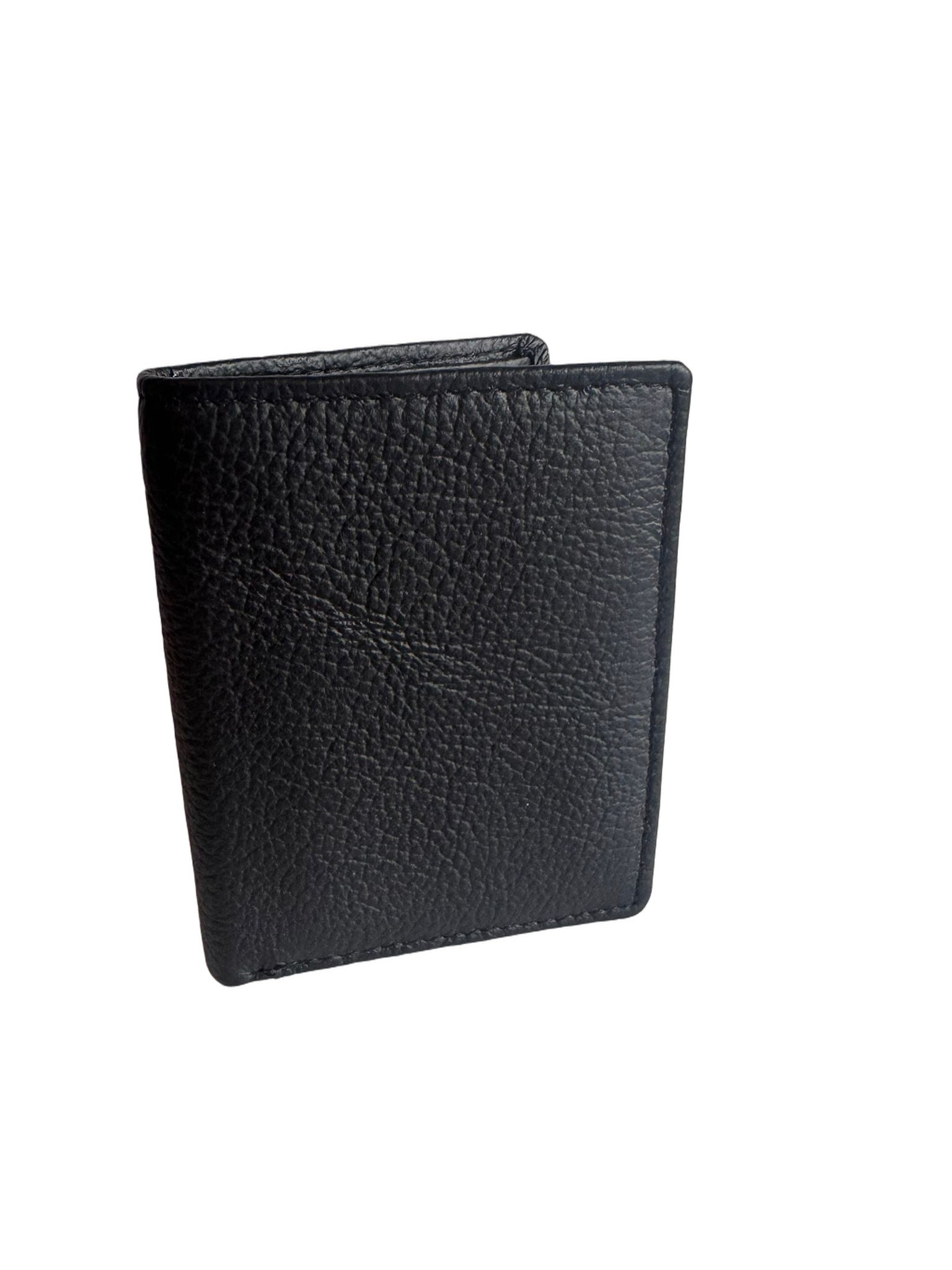Hochwertige Unisex Geldbörse aus Kalbsleder (Unisex Geldbörse 7.5x9.5x1) - Schwarz
