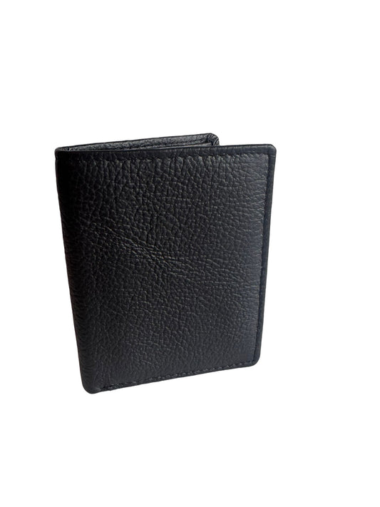 Hochwertige Unisex Geldbörse aus Kalbsleder (Unisex Geldbörse 7.5x9.5x1) - Schwarz