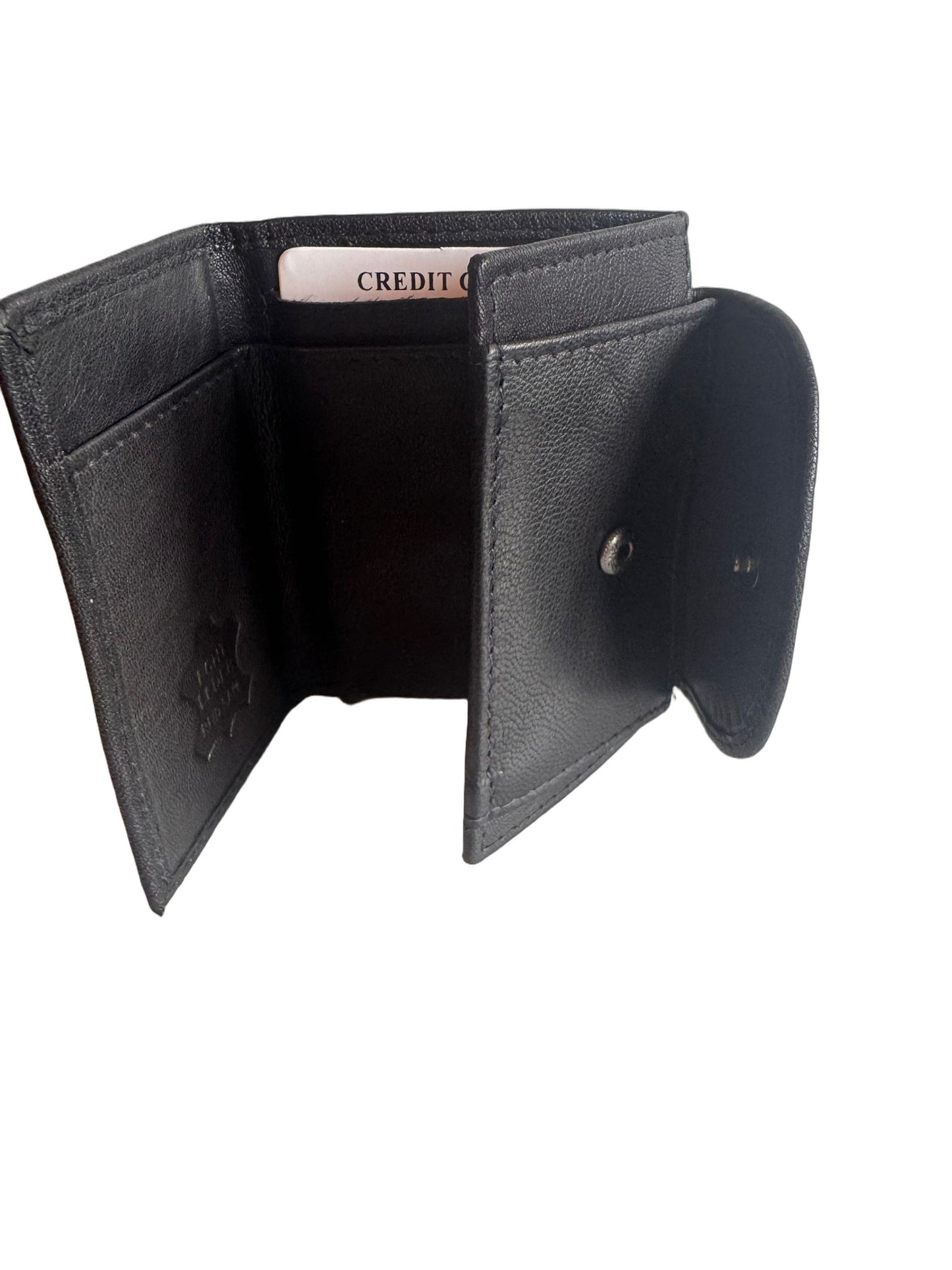 Hochwertige Unisex Geldbörse aus Kalbsleder (Unisex Geldbörse 9.5x7x1) - Schwarz