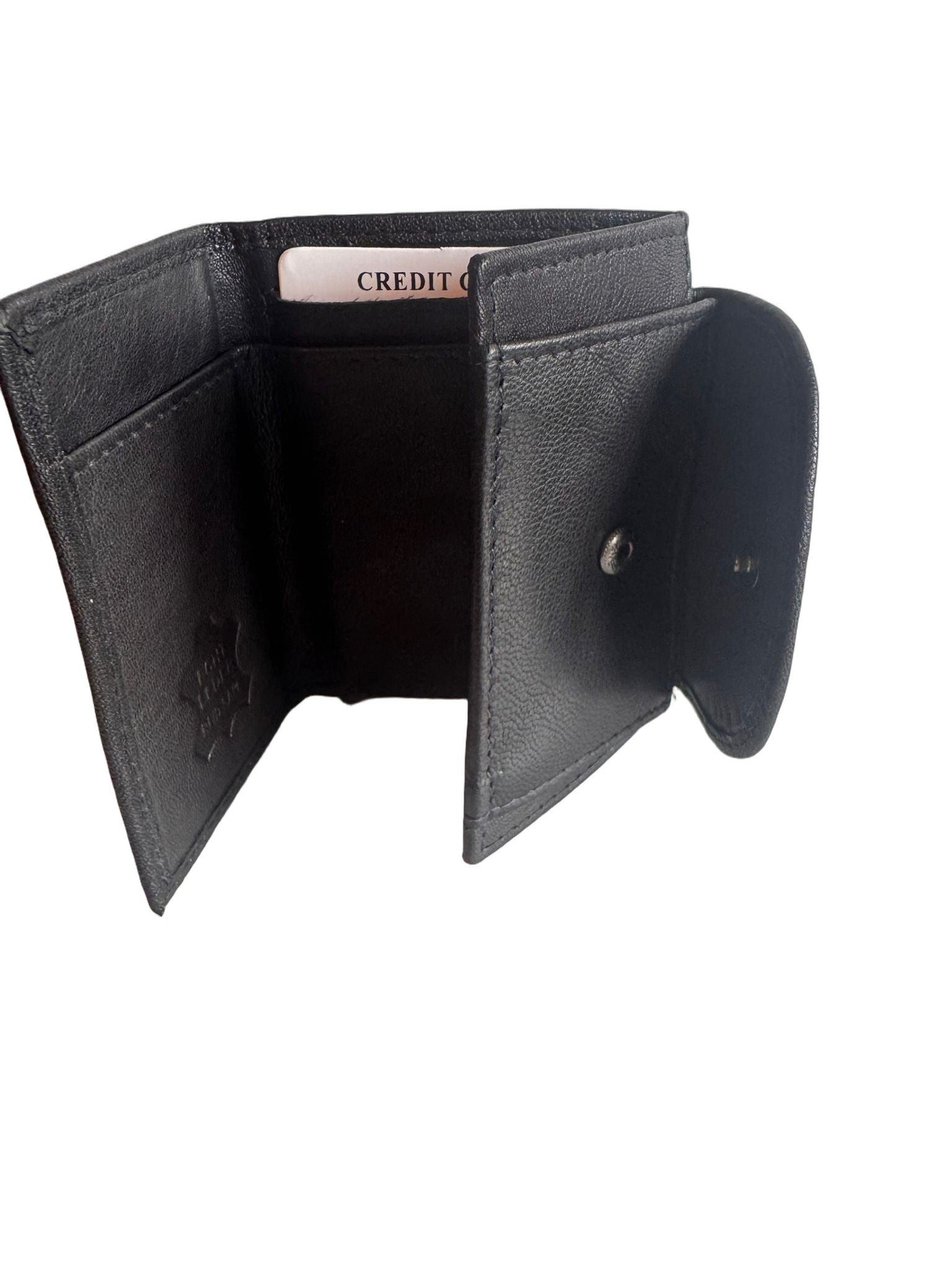 Hochwertige Unisex Geldbörse aus Kalbsleder (Unisex Geldbörse 9.5x7x1) - Schwarz