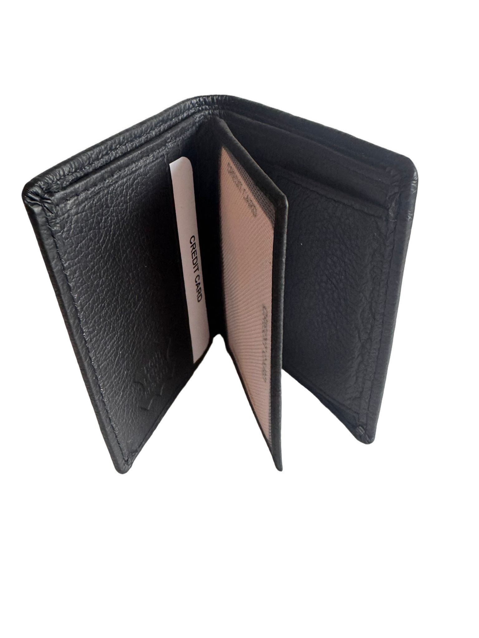 Hochwertige Unisex Geldbörse aus Kalbsleder (Unisex Geldbörse 7.5x9.5x1) - Schwarz