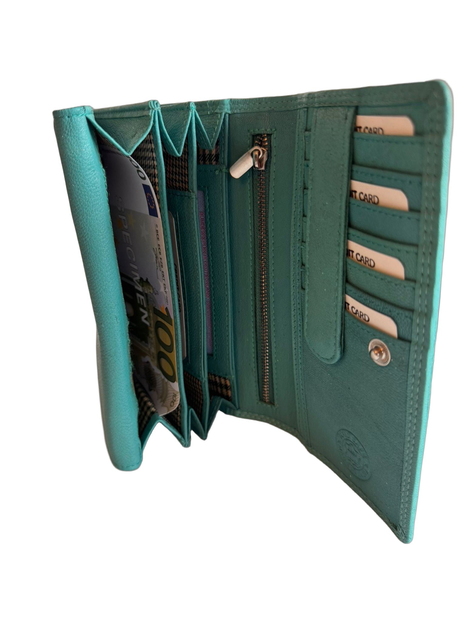 Hochwertige Unisex Geldbörse aus Kalbsleder (Unisex Geldbörse 17.5x10x3) - Skyblau